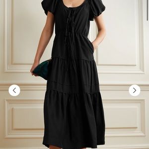 LA LIGNE Emilia lace-up silk midi dress